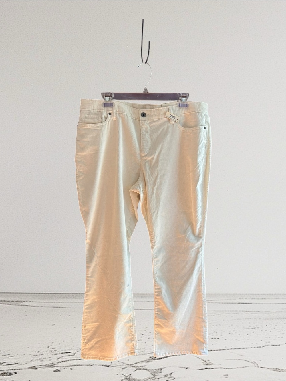 NWT Lands' End ivory color corduroy five pocket jeans Size 16P